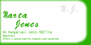 marta jencs business card